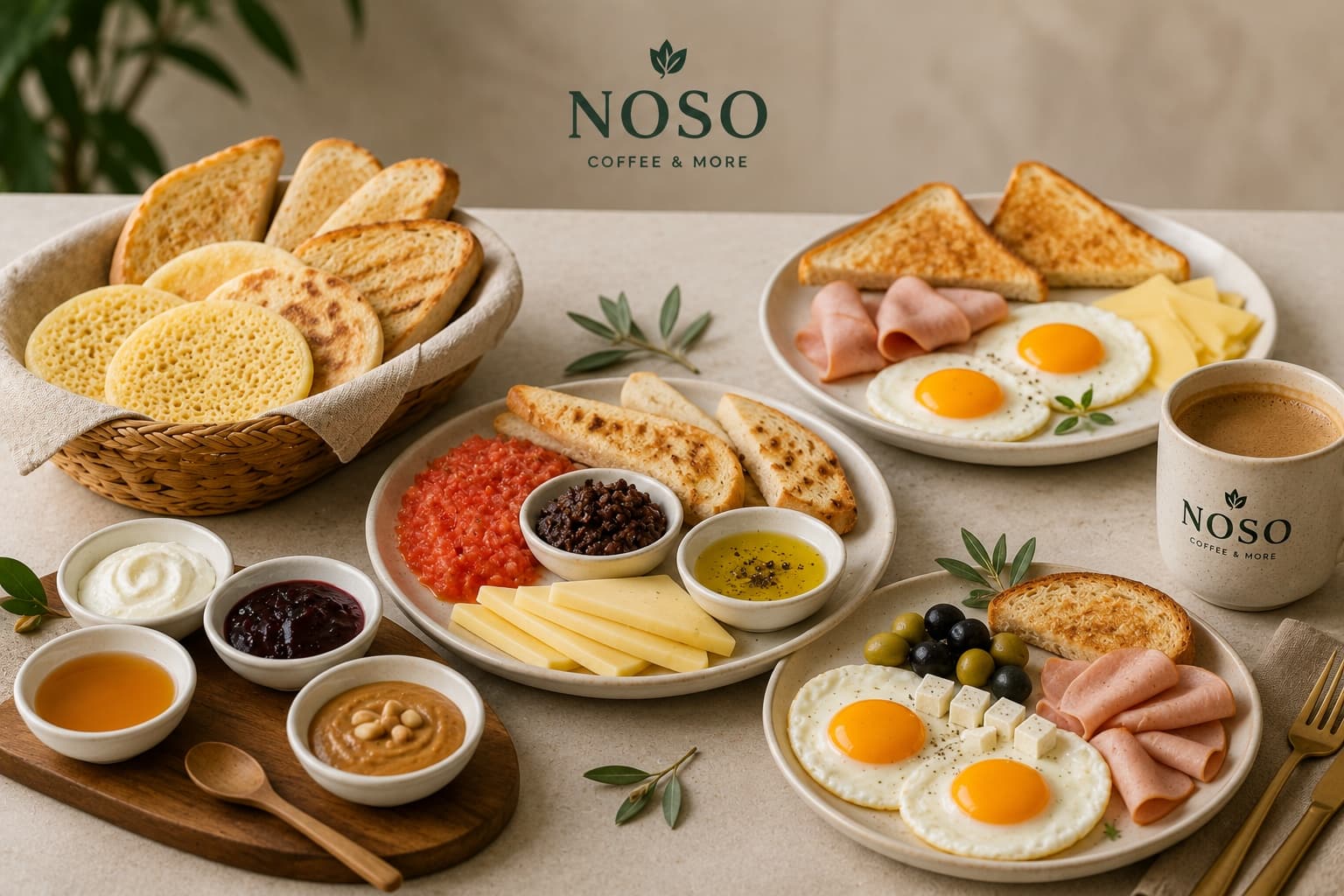 Morning plates inspired by cafe breakfast classics.